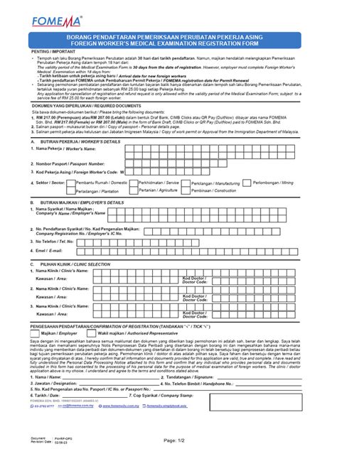 fomema pekerja asing|Foreign Worker Medical Examination Registration Form.